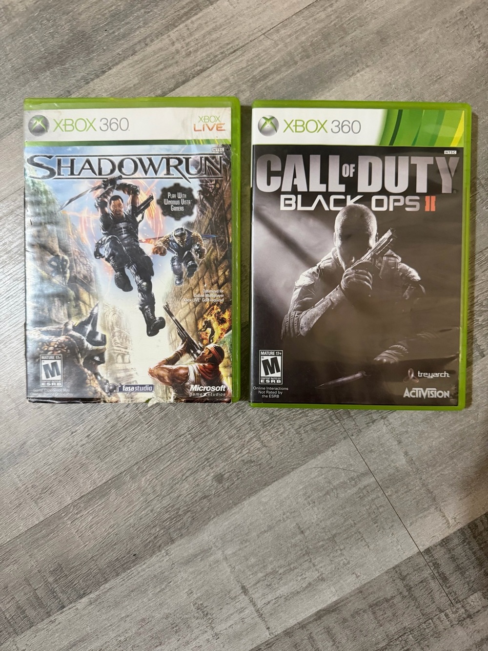 Xbox 360 Game Lot Shadowrun & Call of Duty Black Ops II CIB Tested Bundle